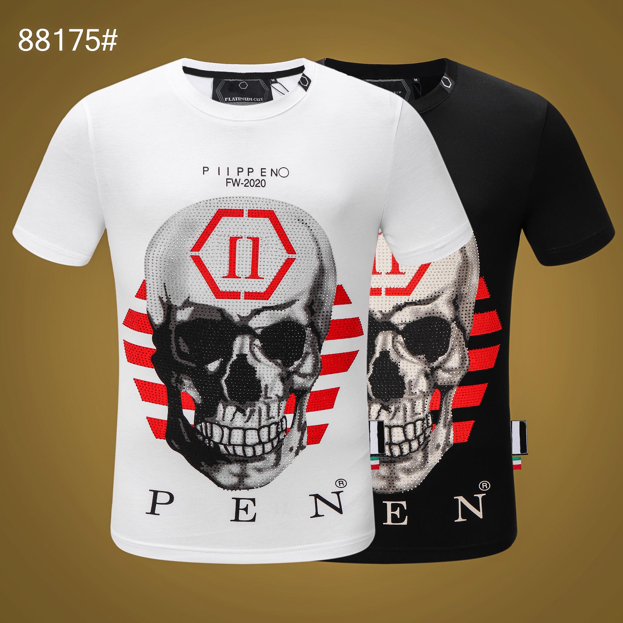 PP Men's T-shirt Summer rhinestone Short Sleeve Round Neck shirt tee Skulls Print Tops Streetwear M-xxxL 88175, White;black
PP Men's T-shirt Summer rhinestone Short Sleeve Round Neck shirt tee Skulls Print Tops Streetwear M-xxxL 88175, White;black
