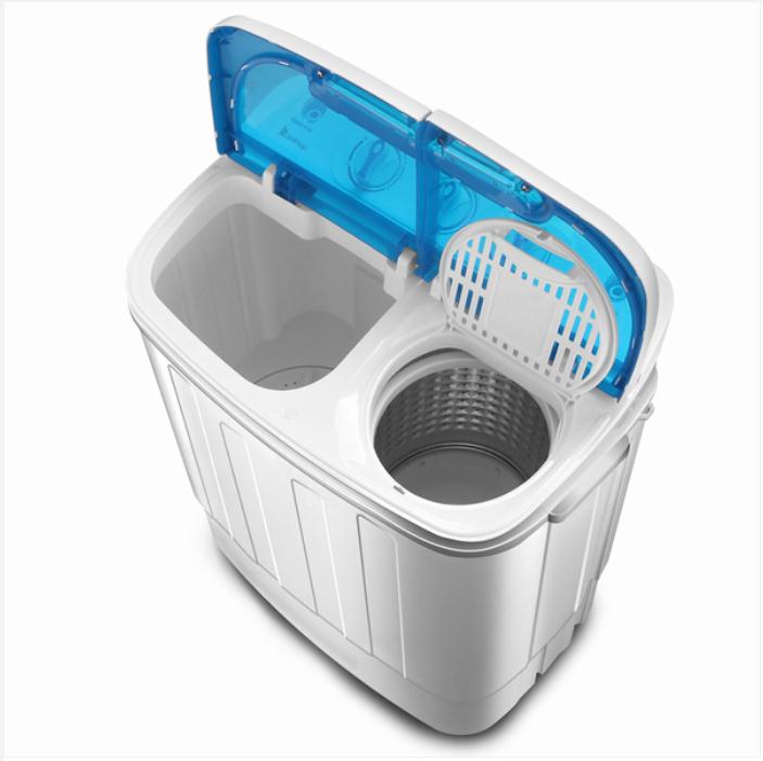 Laundry Products Compact Tub with Built-in Drain Pump XPB46-RS4 13Lbs Semi-automatic Twin Tube Washing Machine US Standard White & Blue