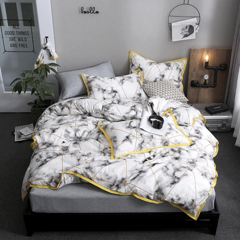 100%Cotton Lightweight Duvet Cover Set,Full/Queen Twin Stripes Gray Bedding Set,Soft Comfortable Comforter Ser Bed Sheet Sets