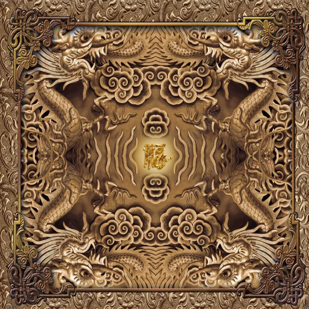 customized wallpaper dragon pattern antique 3D background wall window mural wallpapers