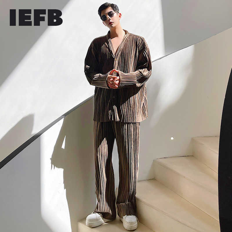 IEFB Men's Casual Fashion Black Loose V-neck Single-breasted Shirt Korean Streetwear Oversized Long Sleeve Tops 9Y7017 210721, Brown pants
IEFB Men's Casual Fashion Black Loose V-neck Single-breasted Shirt Korean Streetwear Oversized Long Sleeve Tops 9Y7017 210721, Brown pants
