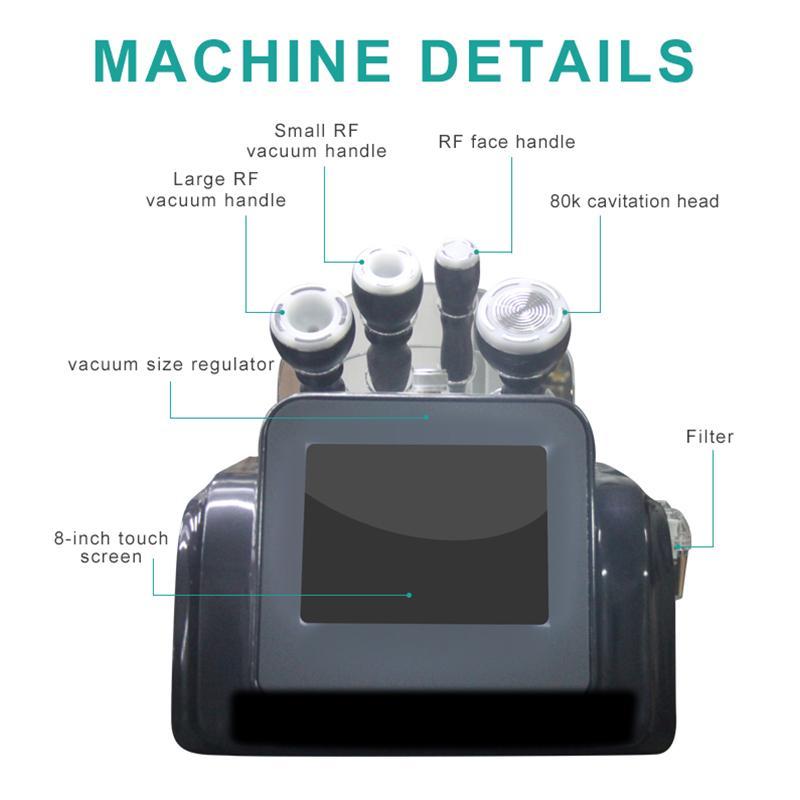80K Cavitation Vacuum Fat Removal Slimming Machine Weight Loss Ultrasonic Radio Frequency Therapy Body Shaping Equipment