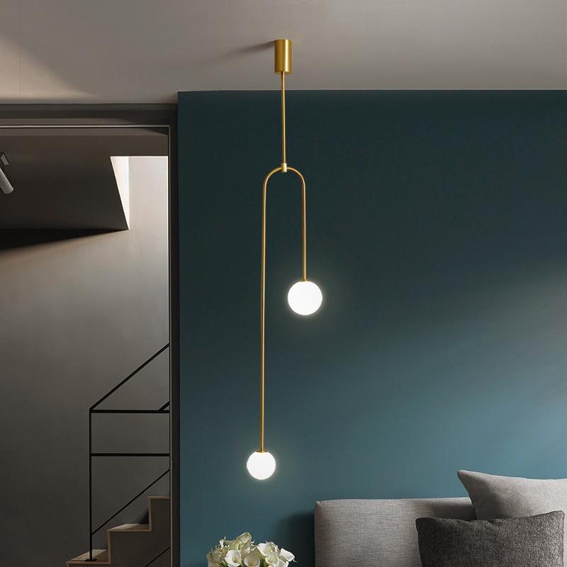 Nordic Creative Modern Designer Dining Room Bedroom Bedside Pendant Lights Gold Single Hanging Lamp Geometric Line Light Fixture Lamps
Nordic Creative Modern Designer Dining Room Bedroom Bedside Pendant Lights Gold Single Hanging Lamp Geometric Line Light Fixture Lamps