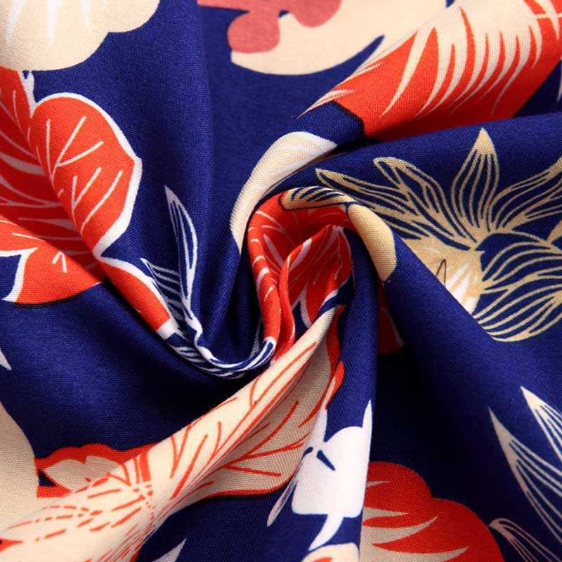 Big Size 5XL 6XL 7XL Men Summer Cotton Men Shirt Casual Floral Printed Shirts Men Cool Beach Holiday Flower Hawaiian Shirts 210528