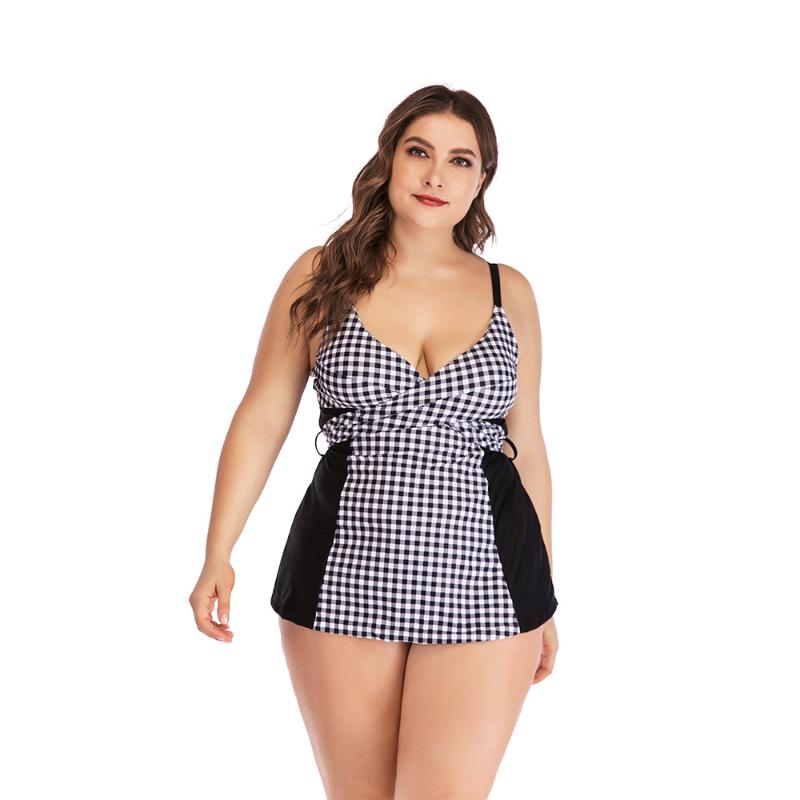 Women's Swimwear Grid Print Swim Dress Two Piece Tankini Bikini Sets Retro Slim Style Plus Size 3XL 4XL, Multi
Women's Swimwear Grid Print Swim Dress Two Piece Tankini Bikini Sets Retro Slim Style Plus Size 3XL 4XL, Multi