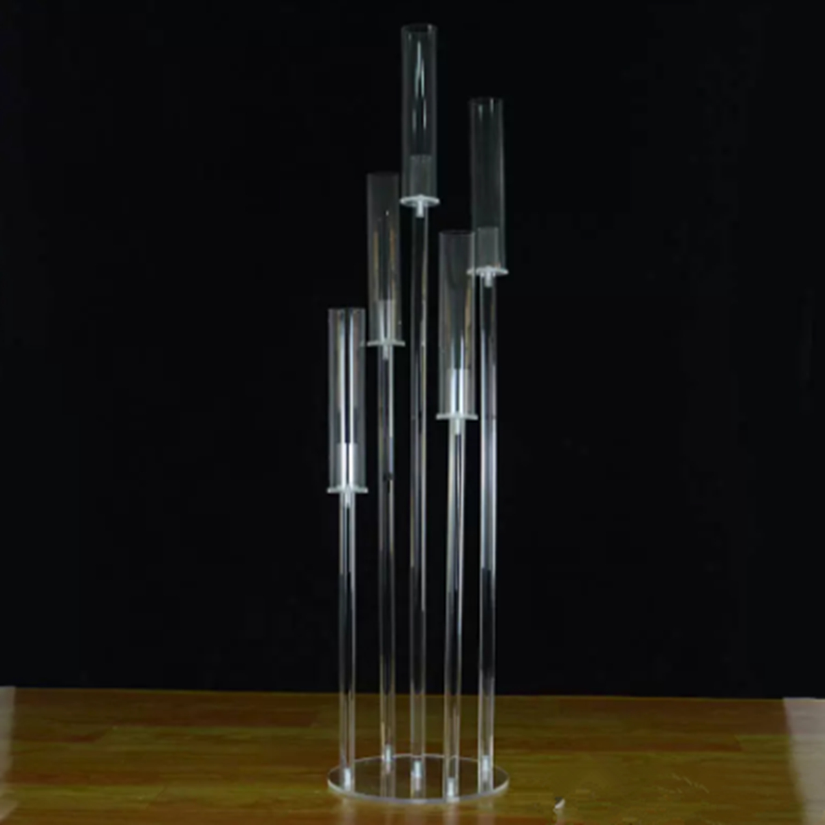 Tall Decorative Candelabra Crystal Candelabrum Wedding Centerpieces Acrylic Clear Candlestick Holders 5 Arm Candle Holder XJ260305
