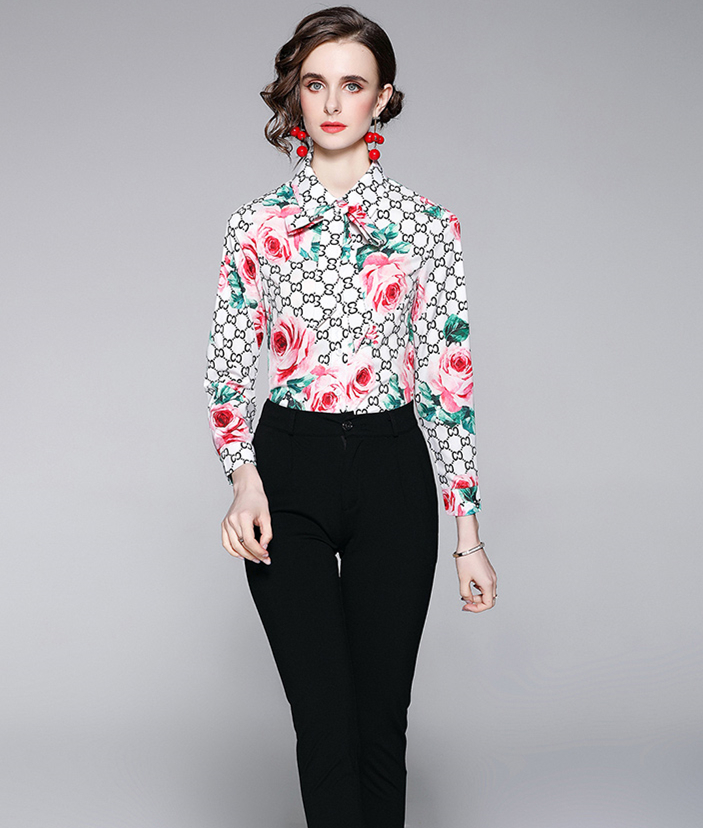 Latest Runway Floral Women's Shirt 2021 Luxury Designer Long Sleeve Lapel Printed Elegant Blouse Spring Autumn Winter Office Tie Flowers Button Up Slim Ladies Tops
Latest Runway Floral Women's Shirt 2021 Luxury Designer Long Sleeve Lapel Printed Elegant Blouse Spring Autumn Winter Office Tie Flowers Button Up Slim Ladies Tops