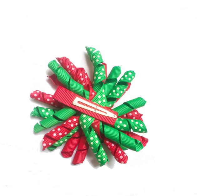 70pcs Child baby Xmas 3" gingham korker curlers ribbon hair bows flowers clips corker hair ties bobbles Hairbands hair accessories
