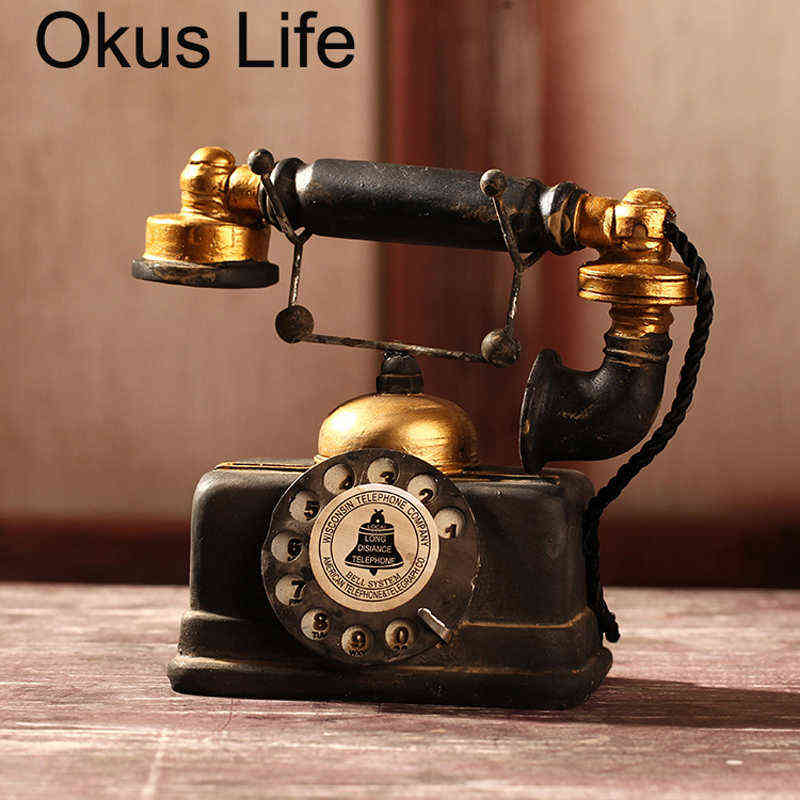 Black Vintage Telephone Retro Antique Shabby Old Phone Figurine Home Decor Wired Cored Landline Classical Office Desk Decoration H1102
Black Vintage Telephone Retro Antique Shabby Old Phone Figurine Home Decor Wired Cored Landline Classical Office Desk Decoration H1102