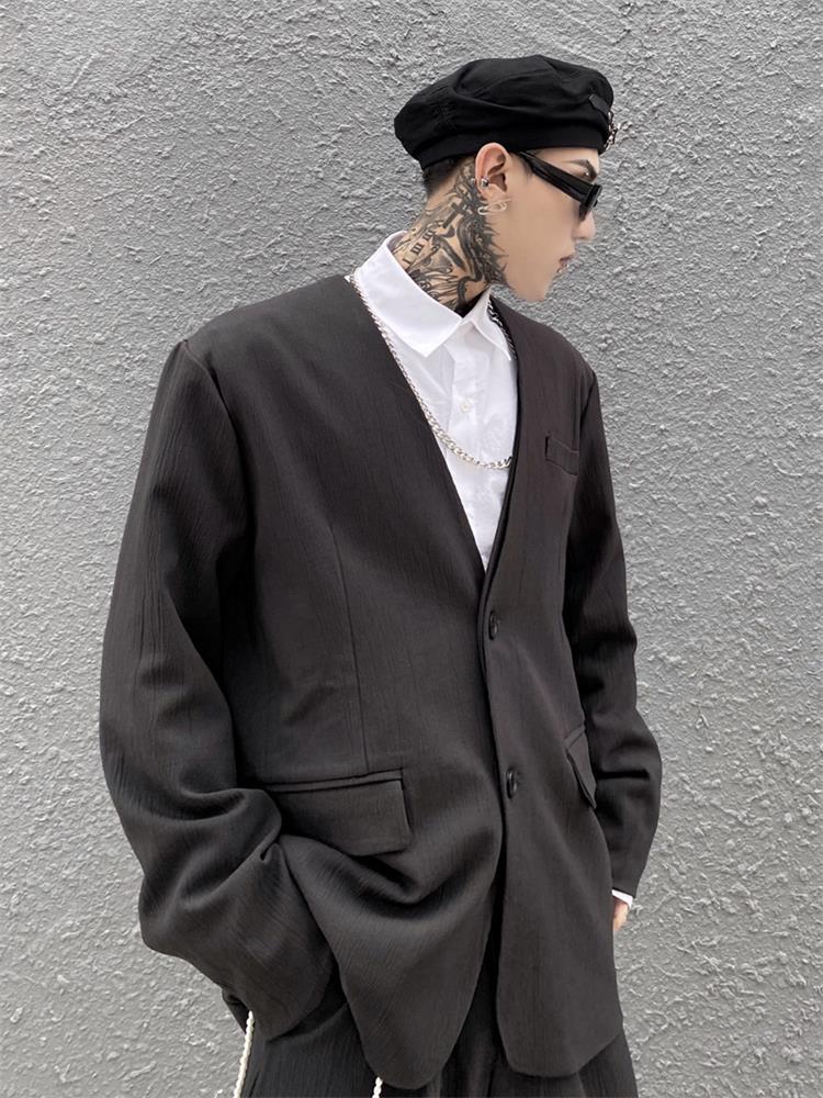 Yamamoto Wind Dark Suit Summer Men's INS Handsome Casual Shorts Loose Version Tracksuits