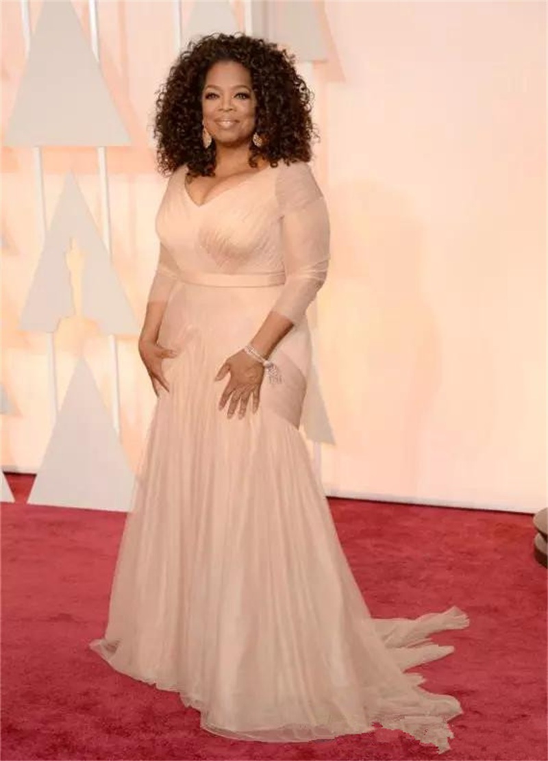 Plus Size Mother Of The Bride Dresses Evening Dress V Neckline Sash Long Sleeve Tulle Sweep Train Formal Mothers Gown