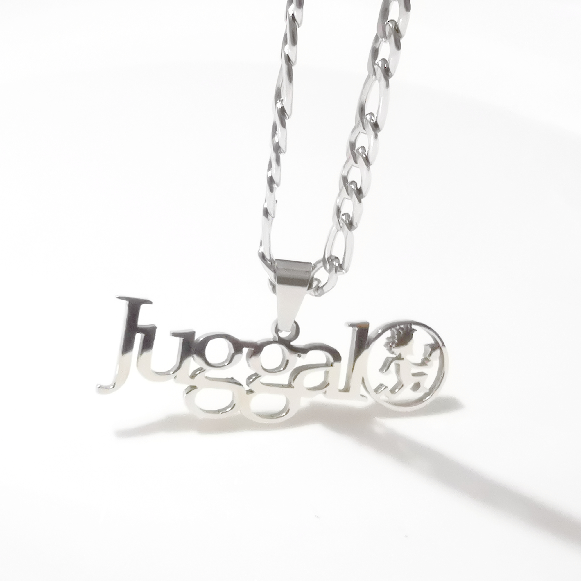 Mens Jewelry Punk Silver Letter Juggalo Pendant Necklace Stainless Steel ICP Hatchetman Charms Chain 4mm24 inch