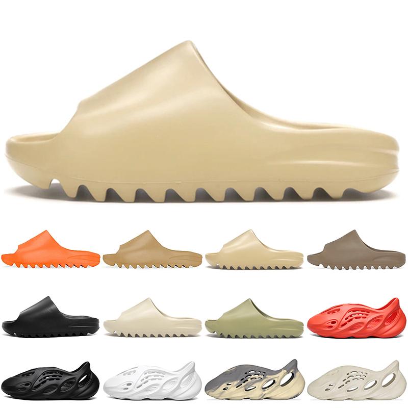2021 Bone slide foam runner men women slippers sandal Desert Sand MXT Moon Grey Earth Brown triple black white womens sandals TSK