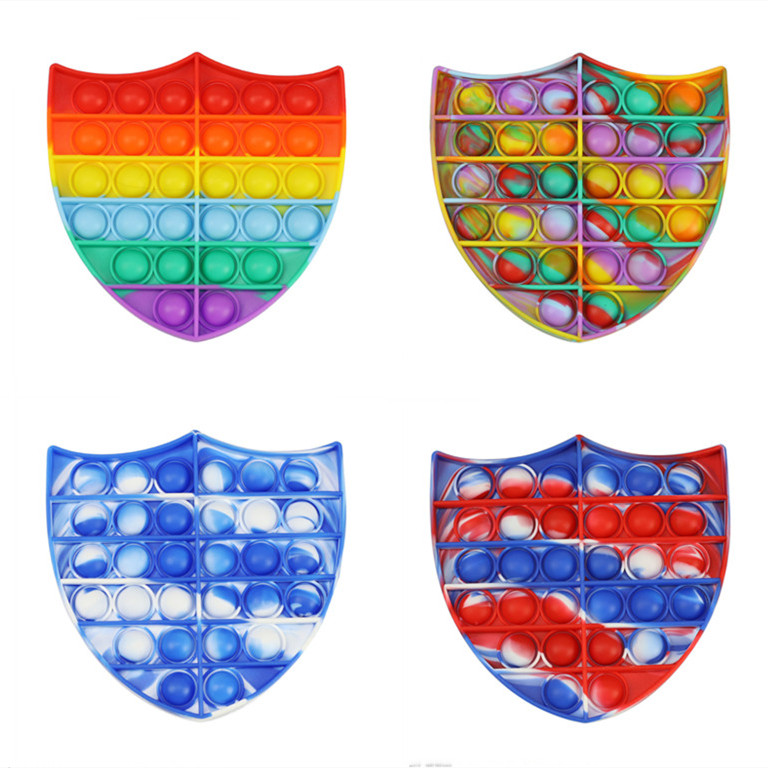 Decompression Toys Push its Pops Fidget Colorful Shield-shaped Characteristic Popper Bubble Fingertip Sensory Toy for Children Gifts
Decompression Toys Push its Pops Fidget Colorful Shield-shaped Characteristic Popper Bubble Fingertip Sensory Toy for Children Gifts