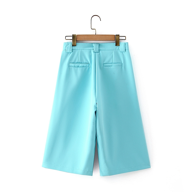 fashion women soild blue shorts summer ladies high waist female zipper feminine girls chic clothes 210430