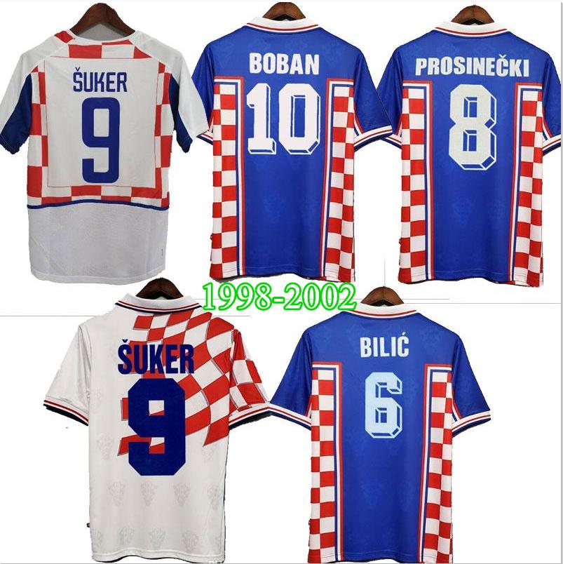 1998 2002 World Cup retro Soccer Jerseys Suker BOBAN PROSINECKI 98 99 02 Classic Vintage Home Away Blue White BILIC MODRIC Hrvatska HNS Cust, Black
1998 2002 World Cup retro Soccer Jerseys Suker BOBAN PROSINECKI 98 99 02 Classic Vintage Home Away Blue White BILIC MODRIC Hrvatska HNS Cust, Black