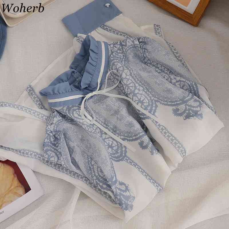 Women Fashion Chic Chiffon Shirt Summer Lace Patch Elegant Long Sleeve Blusas Vintage Stand Collar Blouse Clothes 210519