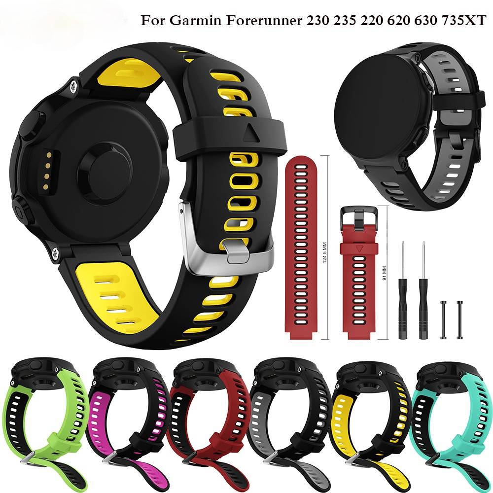 Bracelet extérieur pour Garmin Forerunner 735xt 230 230 235 220 620 630 735 XT Strap Strap Smartwatch avec accessoires de ceinture à outils