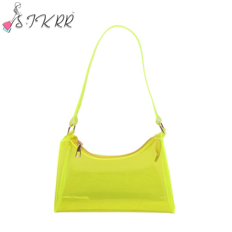 Evening Bags S.IKRR Summer Bag Woman Transparent Shoulder For Women Trend 2021 Small Clear Jelly Handbag Beach Armpit Designer Tote