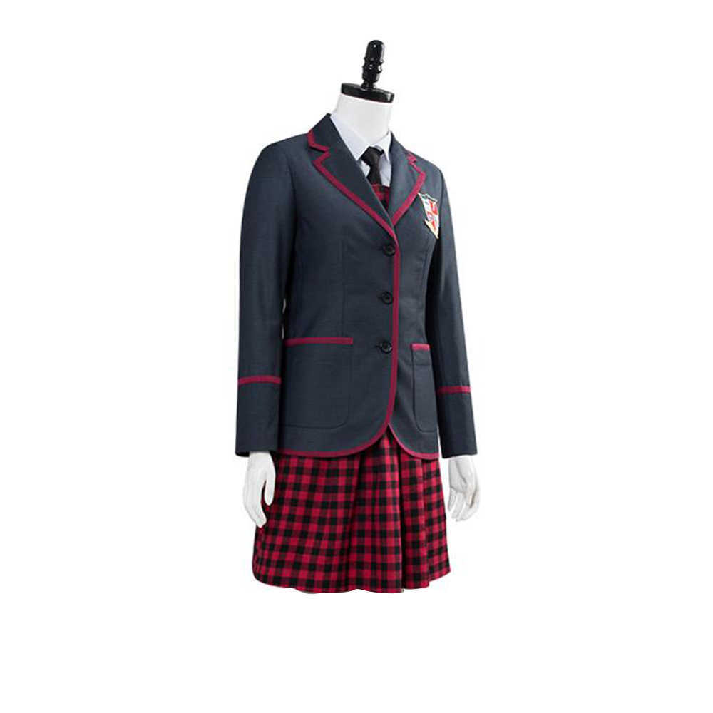 6 PCS The Umbrella Academy Girls School Uniform Vanya Allison Cosplay Costume Halloween Carnival Party Suits for Women Skirt Set Y0913