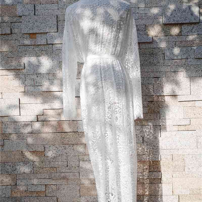 Tunics for beach Long Lace Beach Dress Women Swim Cover up Plus size Saida de Praia Robe Plage Kaftan #Q622 210420