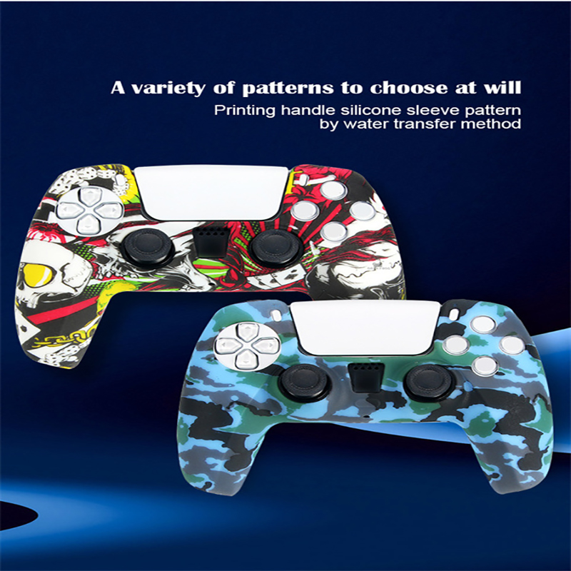 Camouflage Games Handle Covers PS5 Silicone Cases Anti-Slip Cover Game Handles Painting Protect Case For Playstation 5 Colorful Game Controller Access