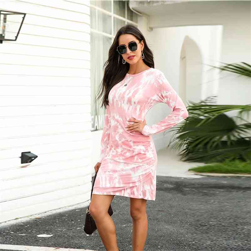 Women's Tie Dye Printed Long Sleeve Dress Autumn Fashion Round Neck Hem With Irregular Stitching Mini Slim Plus Size 210519, Dark blue
Women's Tie Dye Printed Long Sleeve Dress Autumn Fashion Round Neck Hem With Irregular Stitching Mini Slim Plus Size 210519, Dark blue