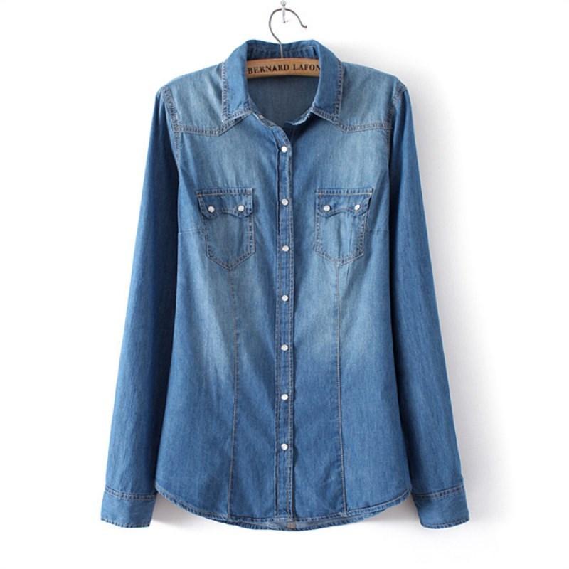 Women's Blouses & Shirts Ladies Denim Shirt Jeans Slim Fit Casual Womens Blusas Long Sleeve Vintage Blouse Female Cowboy Spring Clothing, Blue
Women's Blouses & Shirts Ladies Denim Shirt Jeans Slim Fit Casual Womens Blusas Long Sleeve Vintage Blouse Female Cowboy Spring Clothing, Blue