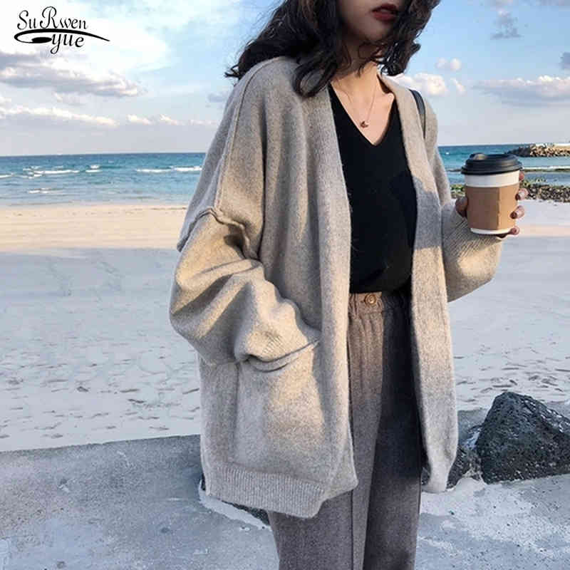 Fashion Loose Thick V-neck Knitted Sweater Autumn and Winter Cardigan Women Clothes Tops 11261 210521, Black
Fashion Loose Thick V-neck Knitted Sweater Autumn and Winter Cardigan Women Clothes Tops 11261 210521, Black
