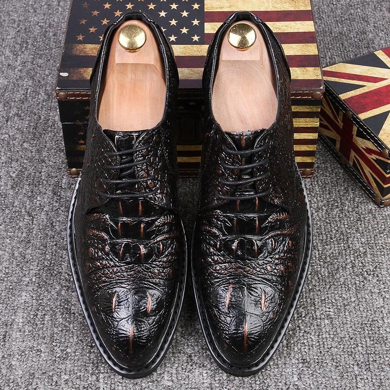 Dress Shoes Fashion Men's Crocodile Grain Leather Lace-Up Man Business Oxfords Mens Casual Wedding Driving Flats, Style 2
Dress Shoes Fashion Men's Crocodile Grain Leather Lace-Up Man Business Oxfords Mens Casual Wedding Driving Flats, Style 2