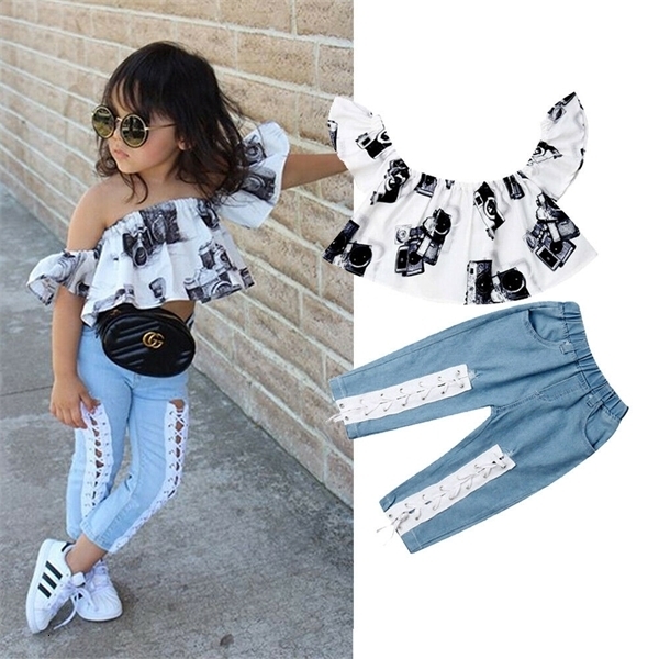 Clothing Sets Citgeett Summer 3-8Years 2PCS Fashion Kids Baby Girls Off Shoulder Tops+Denim Jeans Pants Outfits Clothes Set C0225, Red
Clothing Sets Citgeett Summer 3-8Years 2PCS Fashion Kids Baby Girls Off Shoulder Tops+Denim Jeans Pants Outfits Clothes Set C0225, Red