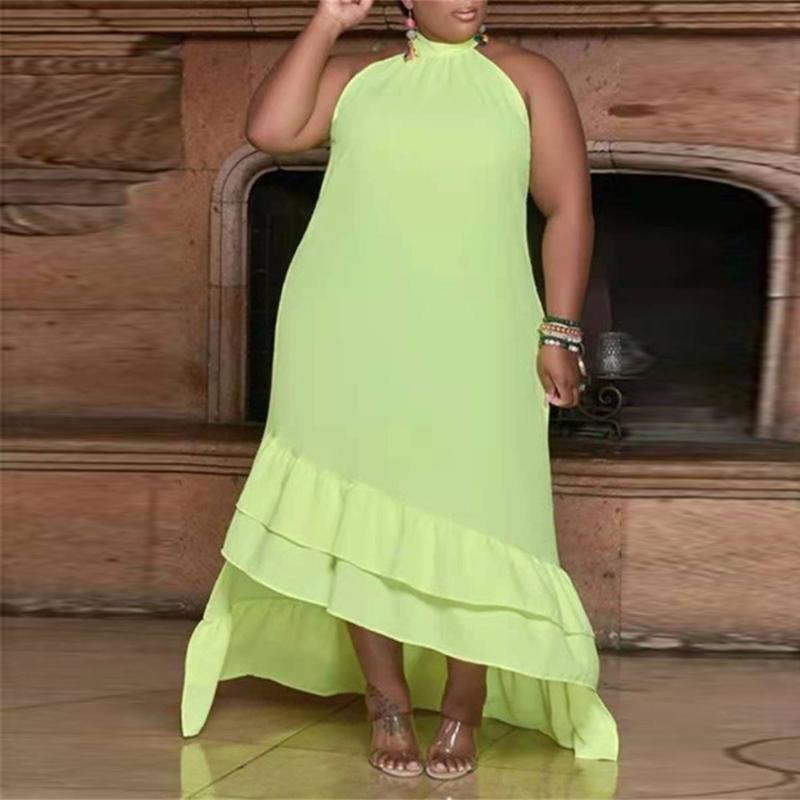 Plus Size Dresses 2021 Summer Women's Clothing Solid Color Temperament Commute African Sleeveless Halter Irregular Dress Casual, Green
Plus Size Dresses 2021 Summer Women's Clothing Solid Color Temperament Commute African Sleeveless Halter Irregular Dress Casual, Green