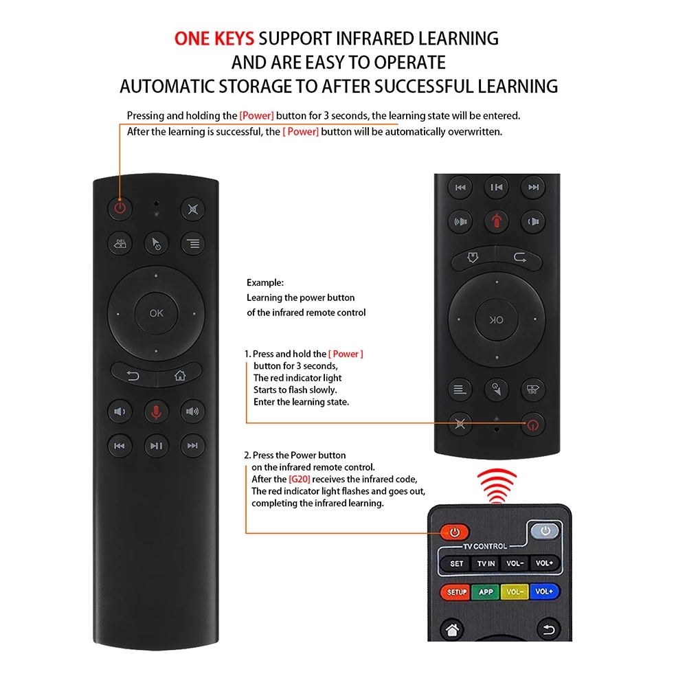 G20S 2.4G Wireless Air Mouse Gyro Voice Control Sensing Universal Mini Keyboard Remote Control For PC Android TV Box