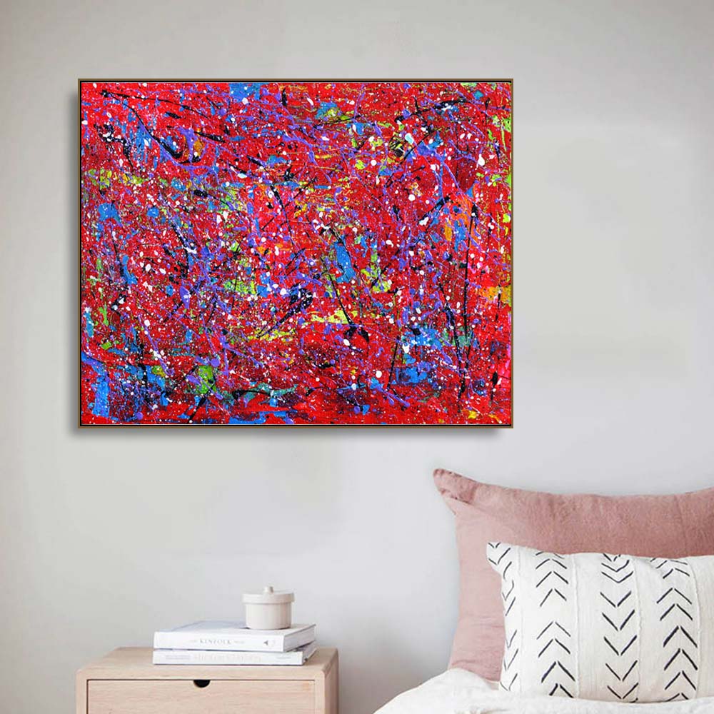 Abstract Graffiti Wall Decor Modern Canvas Printed Red Blue Line Oil Painting Art Pictures For Living Room Posters Unframed