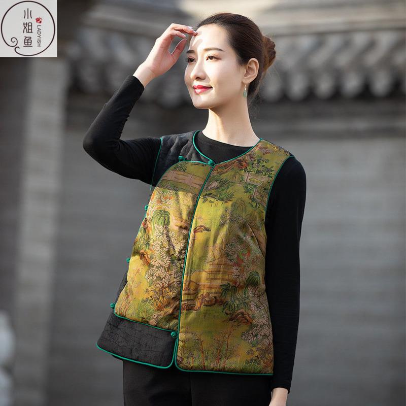 Ethnic Clothing Short Cotton Waistcoat Coat Harajuku Women Gilet Chinese Style Tang Suit Sleeveless Tops Traditional Vintage Female Vest 
Ethnic Clothing Short Cotton Waistcoat Coat Harajuku Women Gilet Chinese Style Tang Suit Sleeveless Tops Traditional Vintage Female Vest