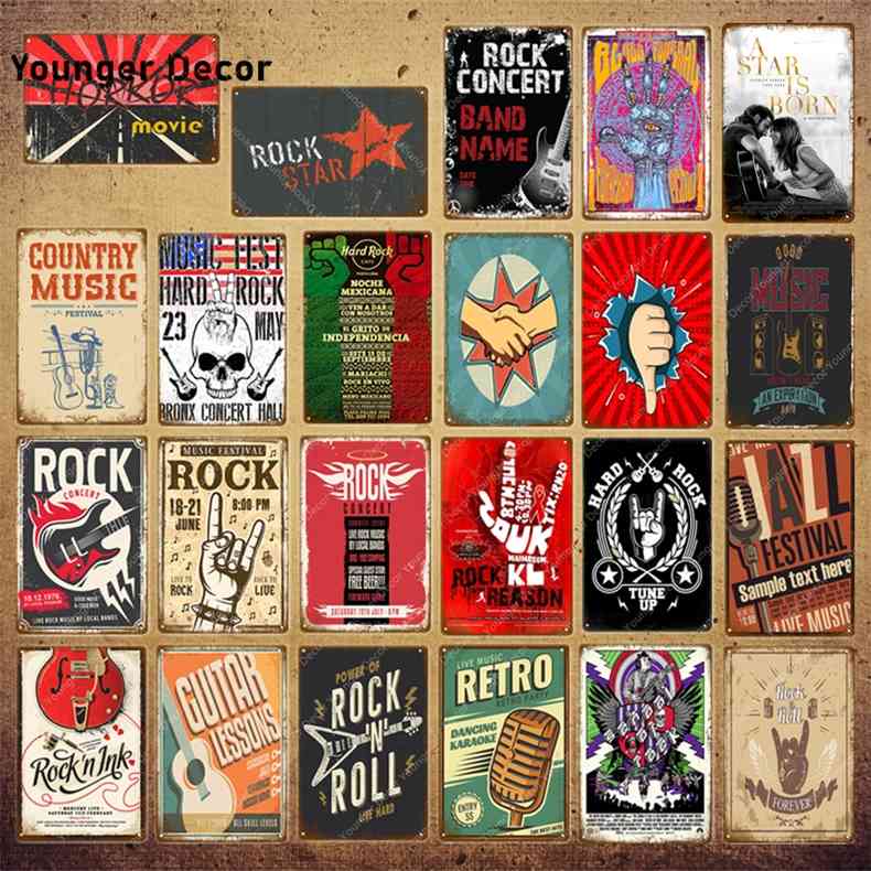 Retro Rock Roll Poster Country Music Jazz ACDC Metal Signs Vintage Band Party Decor Pub Bar Cafe Club Wall Decoration YI-092
Retro Rock Roll Poster Country Music Jazz ACDC Metal Signs Vintage Band Party Decor Pub Bar Cafe Club Wall Decoration YI-092