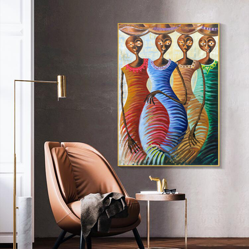 Abstract African Woman Posters And Prints Graffiti Art Canvas Painting Wall Art Pictures For Living Room Indoor Decorations