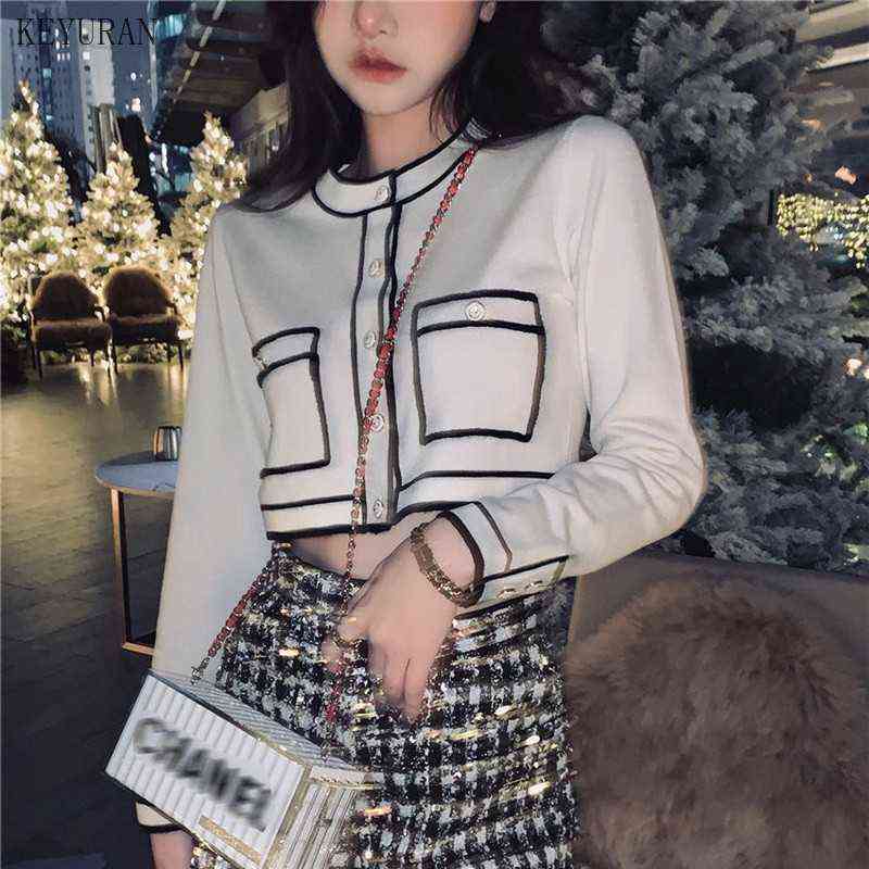 Runway Sweater Cardigan Women Spring Round neck Single Breasted Pink/Red Knitted Jacket Ladies Elegant Knitting Outwear Top 211109