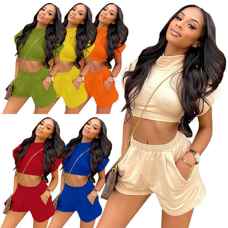 6 Colors Summer Women Tracksuits Designer Fashion Wide Sleeve Round Neck Open Belly Solid Color Sexy Leisure Two-piece Sets Shorts Outfits, Orange
6 Colors Summer Women Tracksuits Designer Fashion Wide Sleeve Round Neck Open Belly Solid Color Sexy Leisure Two-piece Sets Shorts Outfits, Orange