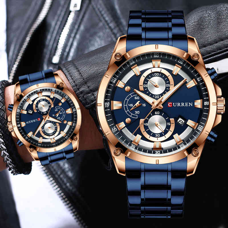 CURREN Mens Watch Luxury Creative Design Quartz Men Watches with Stainless Steel Chronograph Sport Watch Male Clock Relojes 210517, Silver brown
CURREN Mens Watch Luxury Creative Design Quartz Men Watches with Stainless Steel Chronograph Sport Watch Male Clock Relojes 210517, Silver brown