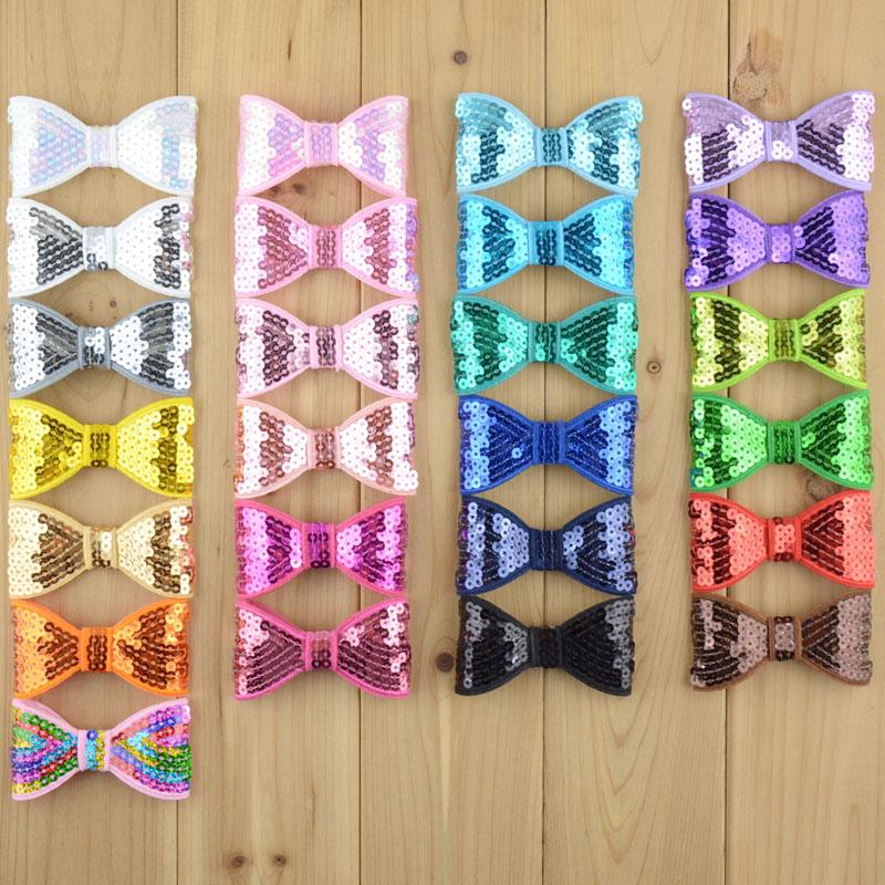 2021 new 32C 8CM Children Boutique Bowknots Without Clip Sequin Bows For Baby Girls DIY Headbands Hair Accessories