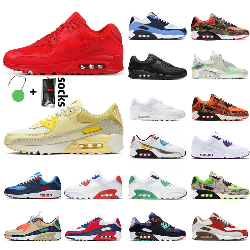 Men Womens 90 Running Shoes Top Quality Mesh Triple Black White Sneakers Sports Trainers Essential Red Recraft Lemon NRG Bacon Trail Team Camo, #10 camo orange 36-45
Men Womens 90 Running Shoes Top Quality Mesh Triple Black White Sneakers Sports Trainers Essential Red Recraft Lemon NRG Bacon Trail Team Camo, #10 camo orange 36-45