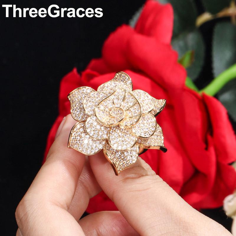 Cluster Rings ThreeGraces 3D Geometric Cubic Zirconia Jewelry Yellow Gold Big Statement Flower Heart For Women Anniversary Gift RG096, Golden;silver
Cluster Rings ThreeGraces 3D Geometric Cubic Zirconia Jewelry Yellow Gold Big Statement Flower Heart For Women Anniversary Gift RG096, Golden;silver