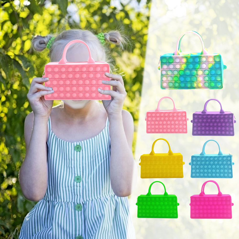 Mini Dimple Handbag Sensory Silicone Push Bubble Rectangular Storage Bag Decompression Handbag Reliver Stress Fidget toys Gift
Mini Dimple Handbag Sensory Silicone Push Bubble Rectangular Storage Bag Decompression Handbag Reliver Stress Fidget toys Gift
