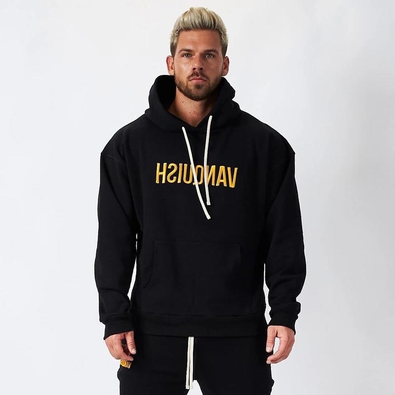 Fitness sweater sports coat men's casual running long sleeve loose Hoodie, Black
Fitness sweater sports coat men's casual running long sleeve loose Hoodie, Black