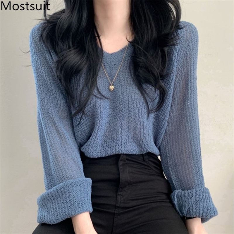 Thin Korean Knitted V-neck Sunscreen Tshirts Tops Women Flare Sleeve Solid Loose Fashion Female Pullovers T-shirts 210518, Coffee
Thin Korean Knitted V-neck Sunscreen Tshirts Tops Women Flare Sleeve Solid Loose Fashion Female Pullovers T-shirts 210518, Coffee