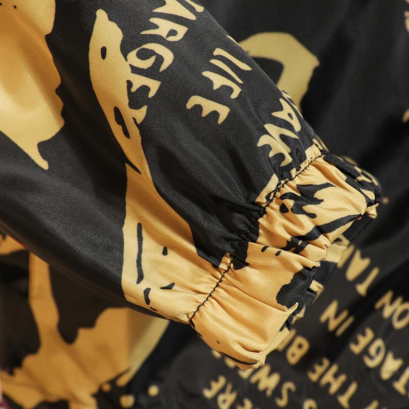 Men Casual Overalls Jacket Hooded Black Fashion Rib Sleeve Clothes Spring Coats College Letter Graffiti Young Men's Jackets