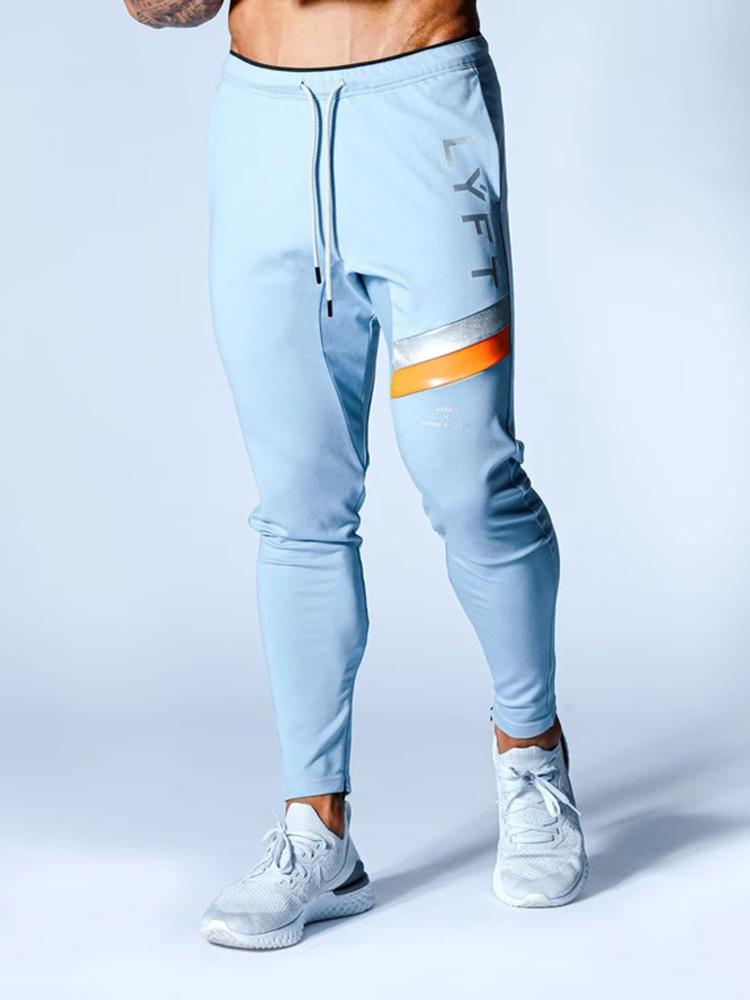 Spring And Autumn Men's Fashion Sports Leisure Color Matching Trousers Hip-hop Style Stretch Slim Jogging Pencil Pants