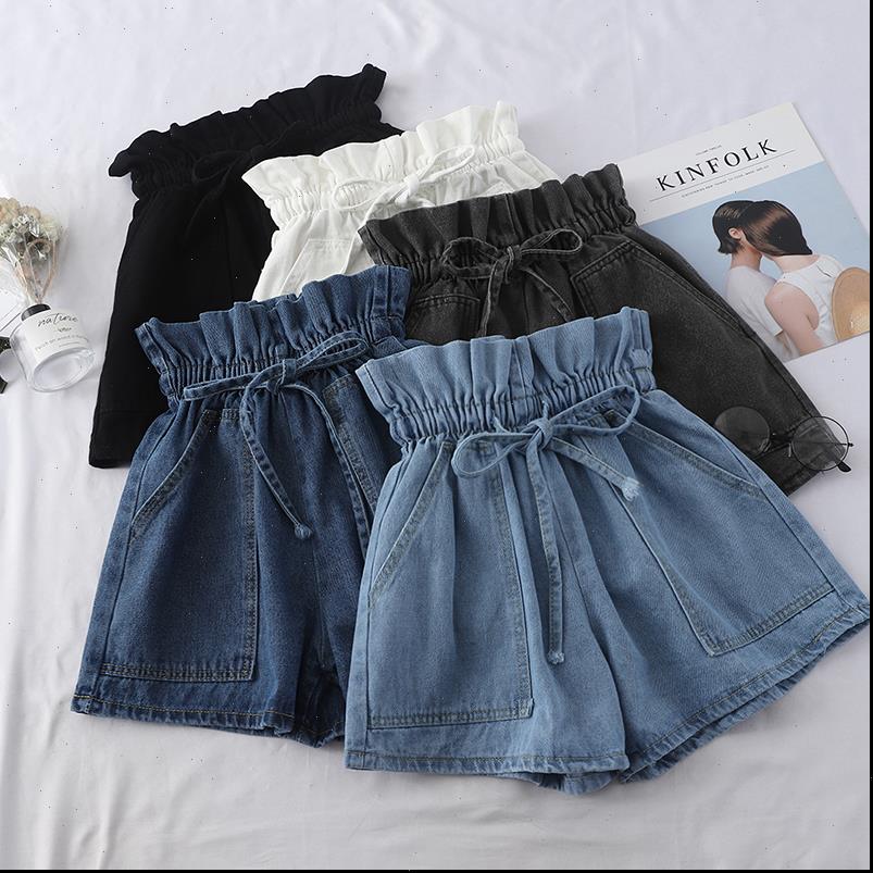 women short summer high waist denim shorts casual loose ladies vintage lace up elastic pocket blue white black female
women short summer high waist denim shorts casual loose ladies vintage lace up elastic pocket blue white black female
