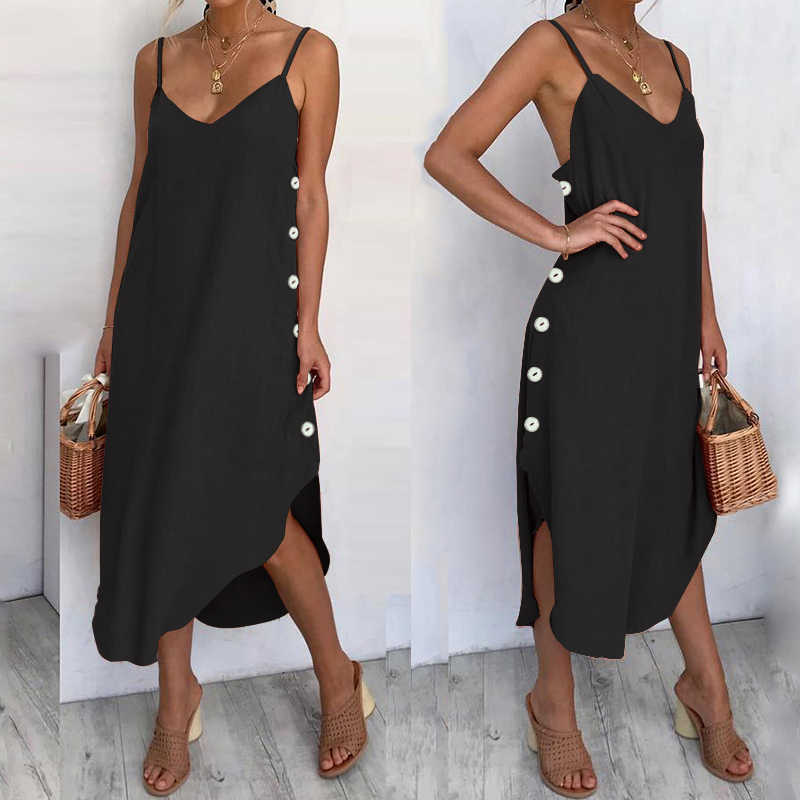 Womens Summer Sundress Sexy Spaghetti Straps Beach Dress 2021 Celmia Casual Loose Buttons Asymmetrical Plus Size Vestidos Robe, Polka dot white
Womens Summer Sundress Sexy Spaghetti Straps Beach Dress 2021 Celmia Casual Loose Buttons Asymmetrical Plus Size Vestidos Robe, Polka dot white